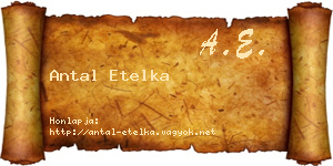 Antal Etelka névjegykártya